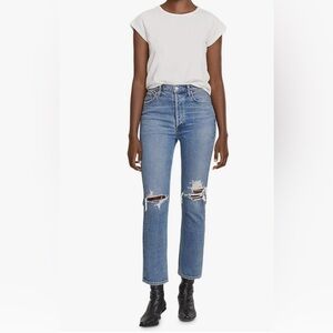 AGOLDE Riley High Rise Straight-Leg Jeans in Whiplash